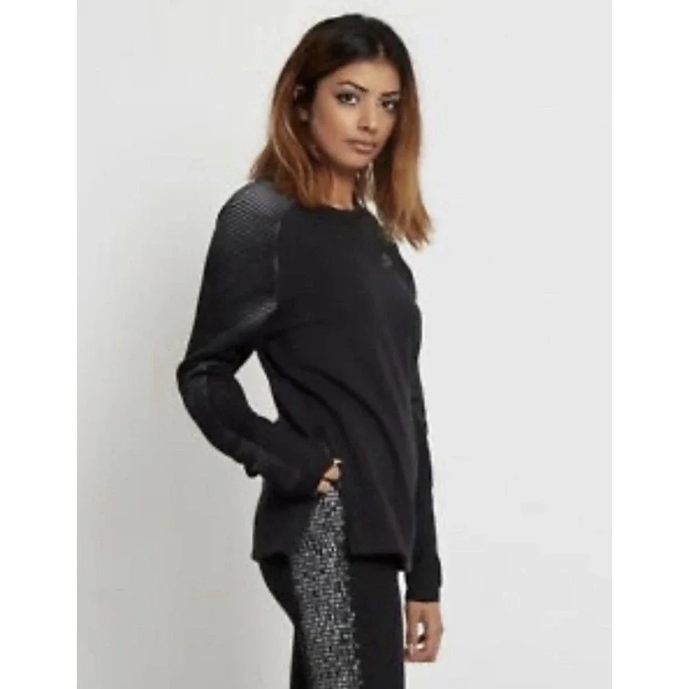 Nike Sportswear Tech Fleece Women's Crew Black XL Side Zipper Ribbed‎ Sleeves